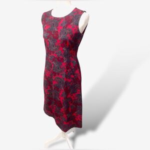 Lands End Sleeveless Ponte Sheath Paisley Dress